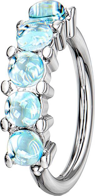 Produktbild Star Piercing Micro Piercing Ring silber fünf Epoxidsteinen blau (Chirurgenstahl 316L, ohne Messing)
