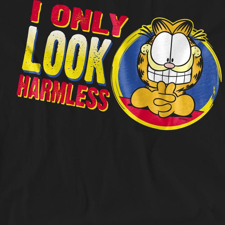 Actual product image Garfield Unisex Adult I Only Look Harmless T-Shirt (S)