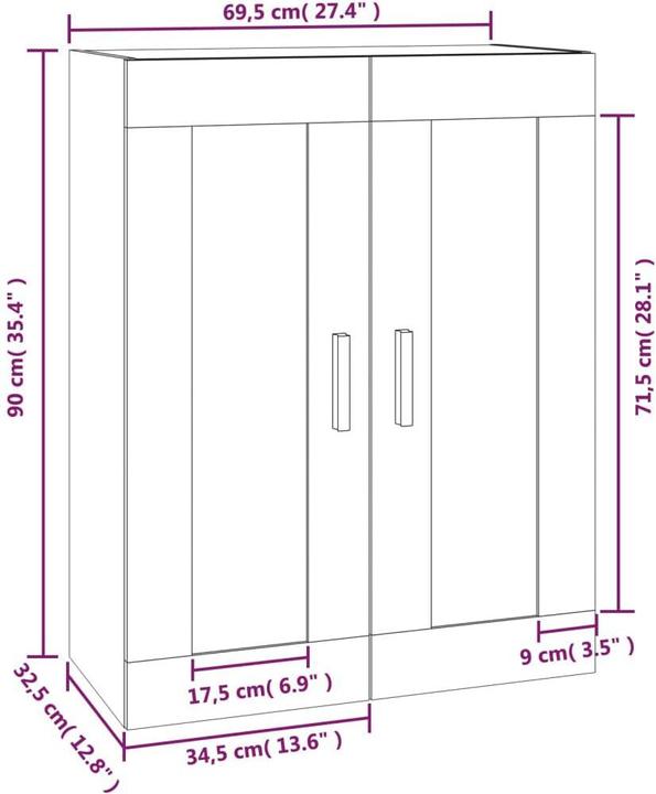 Produktbild VidaXL Laurette (69.5 x 32.5 x 90 cm)