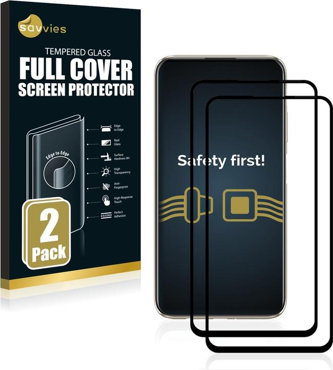 Actual product image Savvies Full-screen armoured glass screen protector (2 Piece, Huawei P40 Lite)