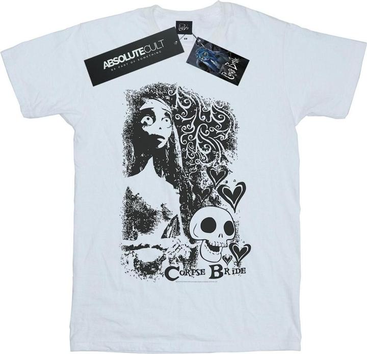 Actual product image Corpse Bride Girls Skull Logo Cotton T-Shirt (140, 146)