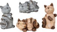 Actual product image IKO Cats standing and lying in brown & gray h = 34