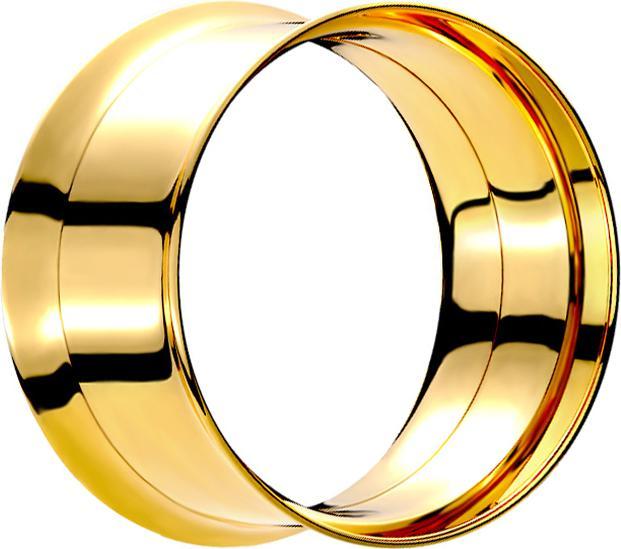 Star Piercing Flared Tunnel vergoldet mit Schraubewinde (Chirurgenstahl 316L)