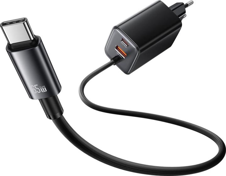 Immagine prodotto Usams Ładowarka sieciowa JC Series CC266 65W GaN Fast Charger 2xUSB-C 1xUSB-A czarny (65 W)