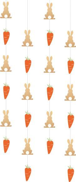Produktbild Amscan 4 Deko-Hänger Osterhasen und Karotten 130 cm (6 x)
