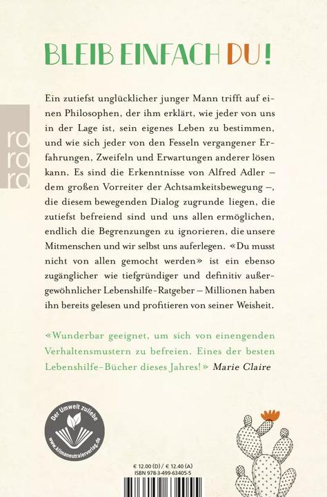 Produktbild Du musst nicht von allen gemocht werden (Deutsch, Ichiro Kishimi, Fumitake Koga, 2018)