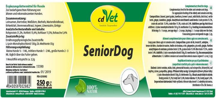 Immagine prodotto cdVet Polvere per cani anziani, 250 g di polvere (Senior, 1 pz., 250 g)