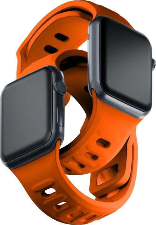 Actual product image 3MK Silicone Watch Strap pomarańczowy/ orange dla Apple Watch 38/40/41mm (Silicone, Stainless steel, 3, 4, 9, Extremist)