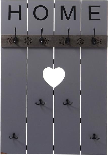 Actual product image Mendler Wall coat rack HWC-C89 Home, shabby look vintage, 8 hooks 91x60cm - grey-blue