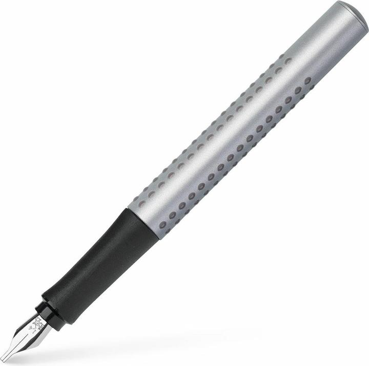 Actual product image Faber-Castell FABER-CA. Grip fountain pen Calligraphy 1.4mm 140957 nib in silver (Silver, 1 x)