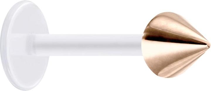 Produktbild Star Piercing Micro Labret transparent mit Cone rosegold (ohne Messing, Chirurgenstahl 316L, Bioflex)