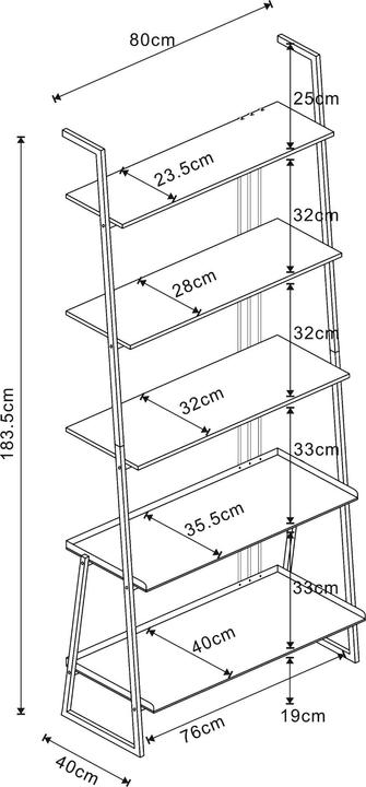 Nutritional values and ingredients En.Casa Furniture set Storfjord 2-pcs. 1x ladder shelf, 1x TV cabinet