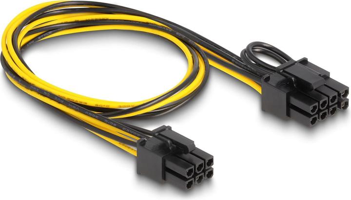 Produktbild Delock Stromkabel PCI Express 6 Pin Stecker zu PCI Express 6+2 Pin Stecker 50 cm