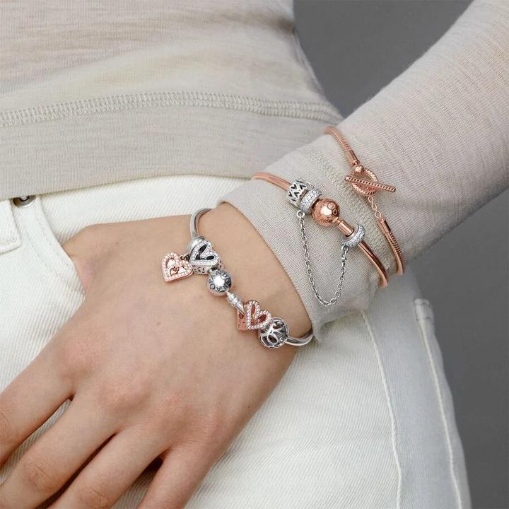 Produktbild Pandora Rose Sparkling Freehand Heart Charm (Metall, rosevergoldet)