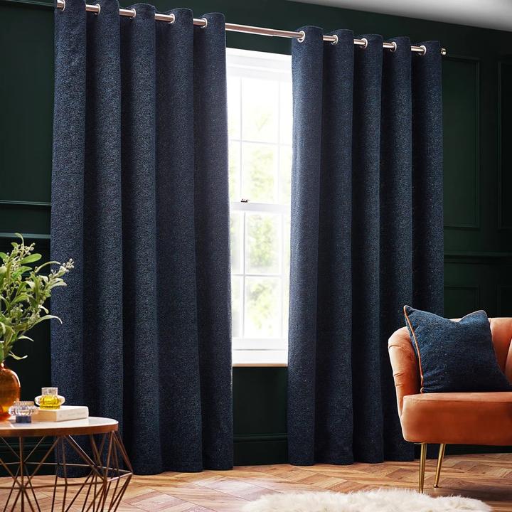 Actual product image New Galaxy Chenille Eyelet Curtains (117 x 137 cm)