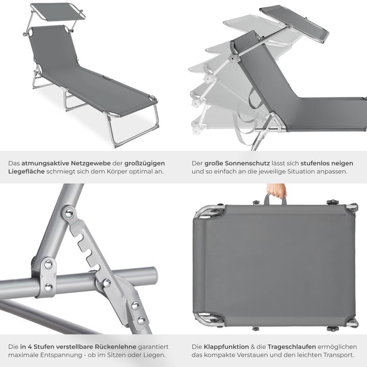 Produktbild tectake Gartenliege (190 cm)