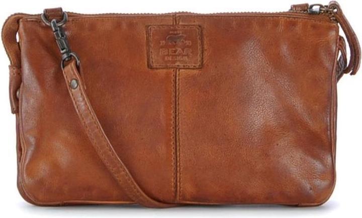 Bear Rock Bärende Design kleiner Crossbodybag / Umhängetasche Frauen - Leder - Uma - Cognac