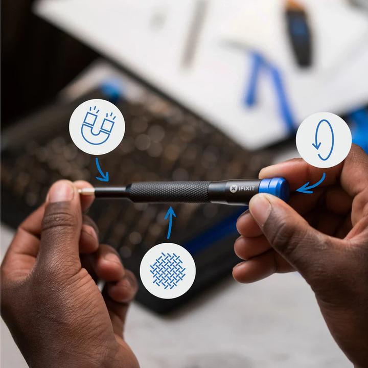 Produktbild iFixit Mako Precision Bit Set (1, 2, T TR 10, TR6, TR8, T TR 15, T TR 20, TR7, T TR 25, TR9, J 00, Y0, J 000, J 1, 1mm, J 0, PH0000, Y 00, Y 000, P6, Y 1, 0.7 mm, 4 mm, 2 mm, PH1, 5 mm, PH2, 4.5 mm, 1.3 mm, T3, 0.9 mm, 3.5 mm, T2, PH00, T5, P2, T4, 2.5 mm, 5.5 mm, PH0, 3 mm, P5, 1.5mm)