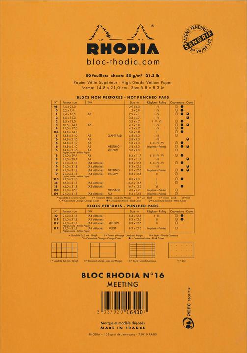 Actual product image Rhodia Basics (A5, Special ruling, Hardcover)
