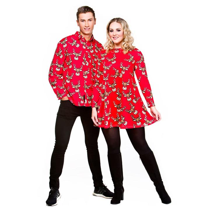 Immagine prodotto Wicked Costumes Weihnachts Hemden mit Rentier Druck in Rot (M)