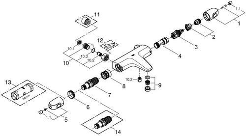 Immagine prodotto Grohe Miscelatore termostatico per vasca GROHTHERM 1000 1/2inch chr