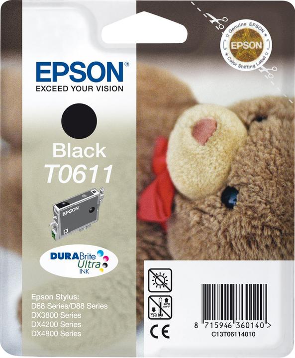 Epson C13T06114010 T0611 ink cartridge black 250 pages ISO/IEC 24711 8ml black (FC)