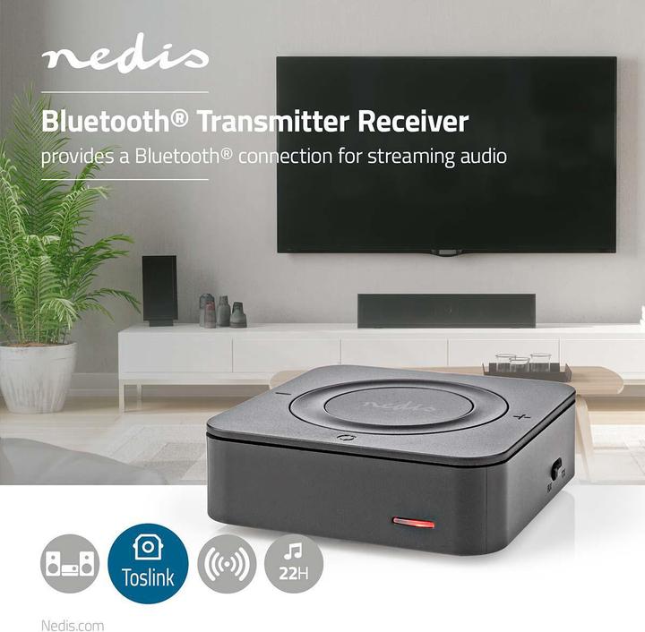 Image du produit Nedis Bluetooth® Transceiver | Connexions - Entrée : 1x AUX / 1x SPDIF | Connexions - Sortie : 1x AU (10 m)