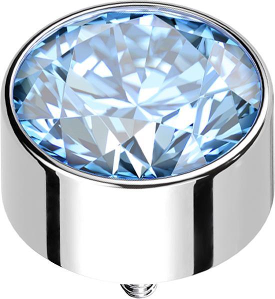Immagine prodotto Star Piercing Cilindro di ancoraggio dermico alto in argento con cristalli d'acqua (senza ottone, Titanio G23)