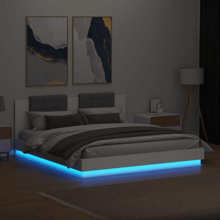 Produktbild VidaXL Bettgestell mit Kopfteil und LED-Leuchten (180 x 200 cm)