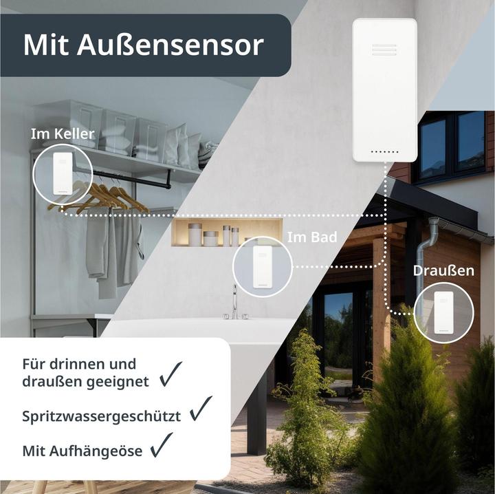 Image du produit ADE Wetterstation mit Funk-Aussensensor Weiss, Funktionen