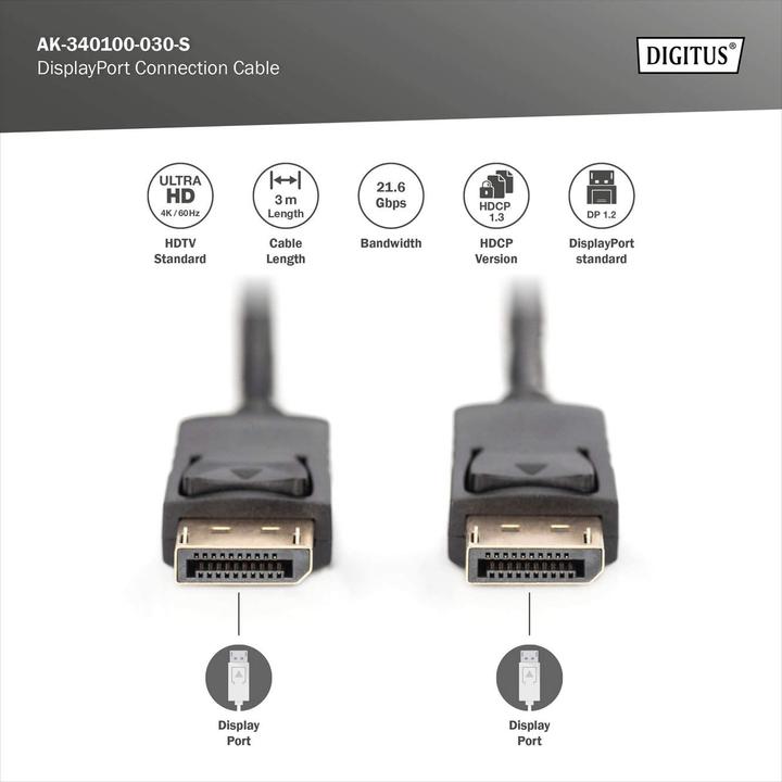 Produktbild Digitus DisplayPort — DisplayPort (3 m, DisplayPort)