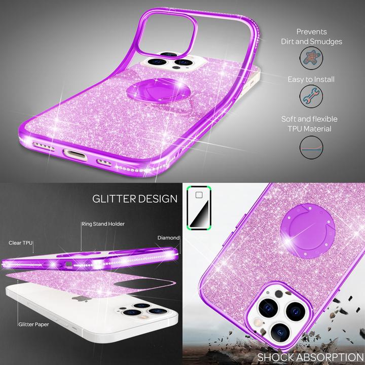 Actual product image Nalia Ring glitter silicone sleeve (Apple iPhone 13 Pro)
