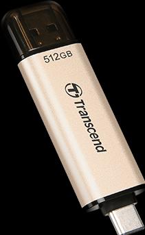 Actual product image Transcend JetFlash 930C USB flash drive 512 GB USB Type-A / USB Type-C 3.2 Gen 1 (3.1 Gen 1) Gold (512 GB, USB-C, USB-A, USB 3.2)
