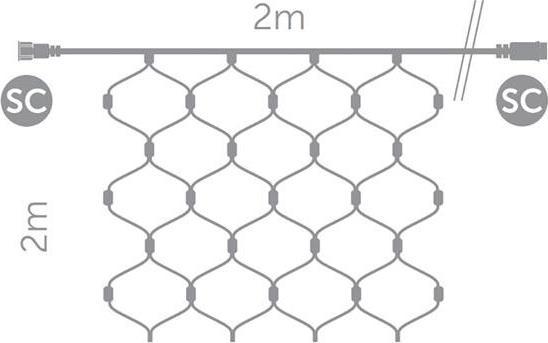 Actual product image Vellight SUBRA LED - Spika extension - 2 x 2 m - 144 LEDs - warm white - black cable - 230 V (200 cm, Indoor)