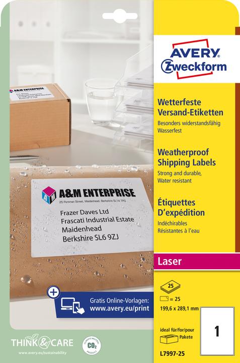 Actual product image Avery Shipping labels
