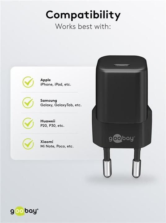 Produktbild Goobay USB-C Nano Schnellladegerät mit GaN Technologie (30 W)