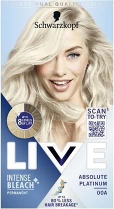 Produktbild Schwarzkopf Live Intenseeach Rozjasniacz Do WÅ‚osÃ³w 00A Absolute Platinum (00A Absolute Platinum)