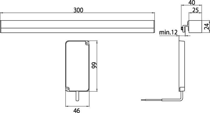 Produktbild Emco LED-Spiegel-Klemmleuchte SYSTEM 2 waagerecht, chrom 300mm