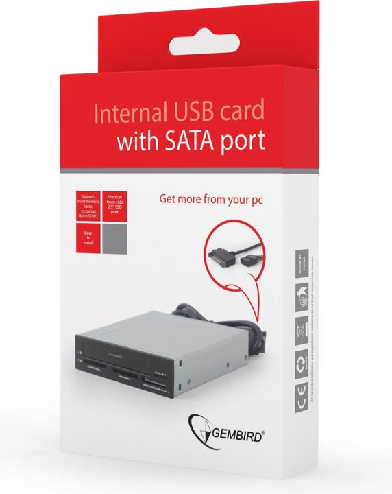 Immagine prodotto Gembird FDI2-ALLIN1-03 lettore di schede Interno Nero, Grigio (SATA, USB)