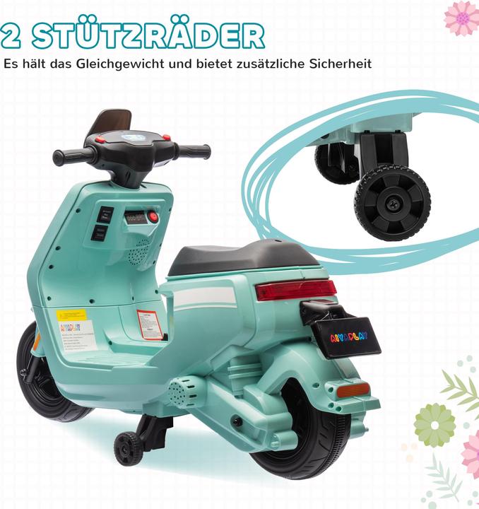 Produktbild Aiyaplay Kinder Elektro-Motorrad Kunststoff, Metall Grün