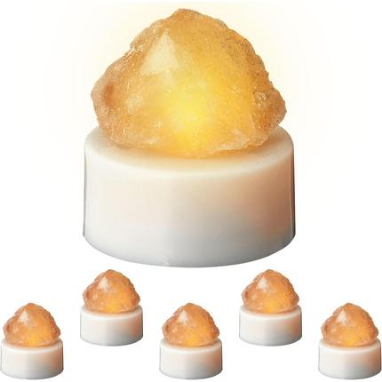 G. Wurm Bougie chauffe-plat Himalaya en PP/pierre à sel jaune (L/H/P) 4x5x4cm 24 pcs. en boîte présentoir (24 x)