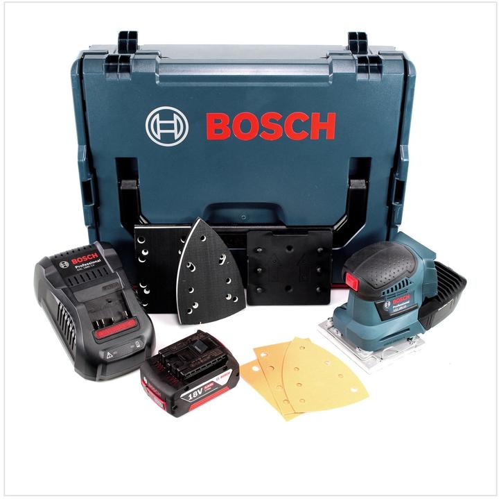Produktbild Bosch Professional Bosch GSS 18V-10 Akku Schwingschleifer 18V + 1x Akku 5,0Ah + Ladegerät + L-Boxx (Schwingschleifer)