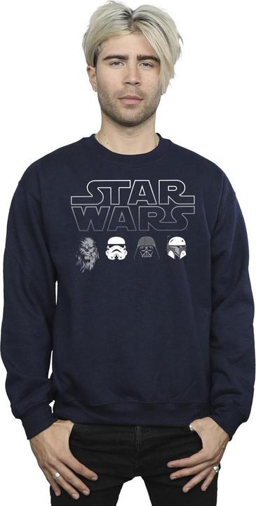 Actual product image Star Wars Mens Character Heads Sweatshirt (S)