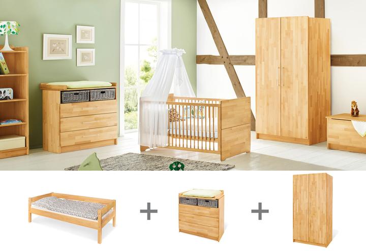 Produktbild Pinolino Jugendzimmer „Natura” breit, 3-tlg. (Kinderkleiderschrank, Wickelkommode)