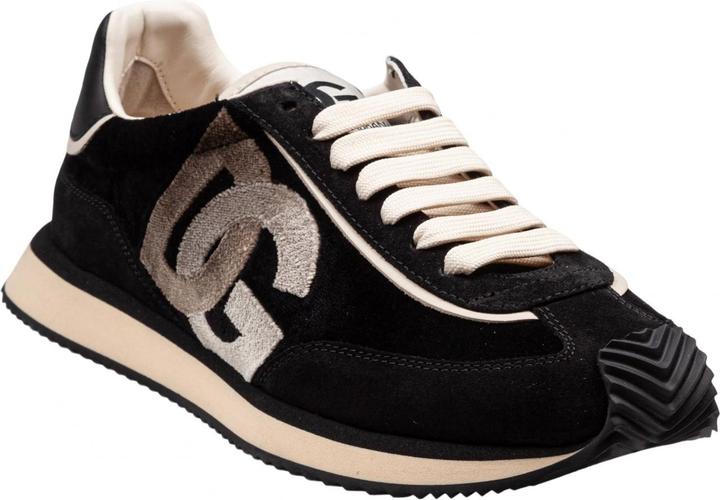 Image du produit Dolce & Gabbana velvet and suede cushion sneakers color black and ivory (42)