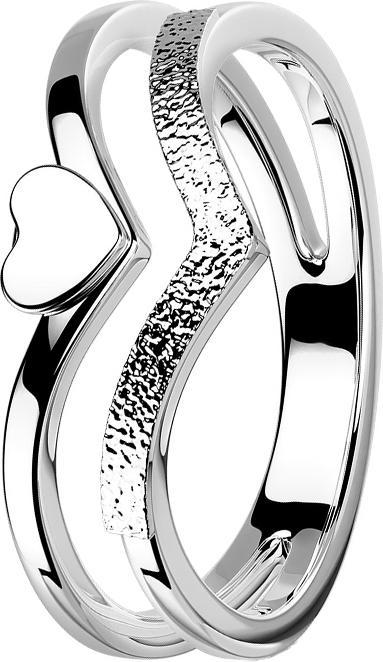 Immagine prodotto Star Piercing Anello in argento a due angoli con cuore (60, 925 Argento)