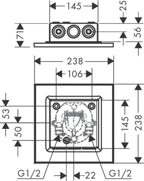 Image du produit Axor ShowerSolutions de douche 250/250 Pomme de douche suspendue à 2 jets, montage a (19 l/min)
