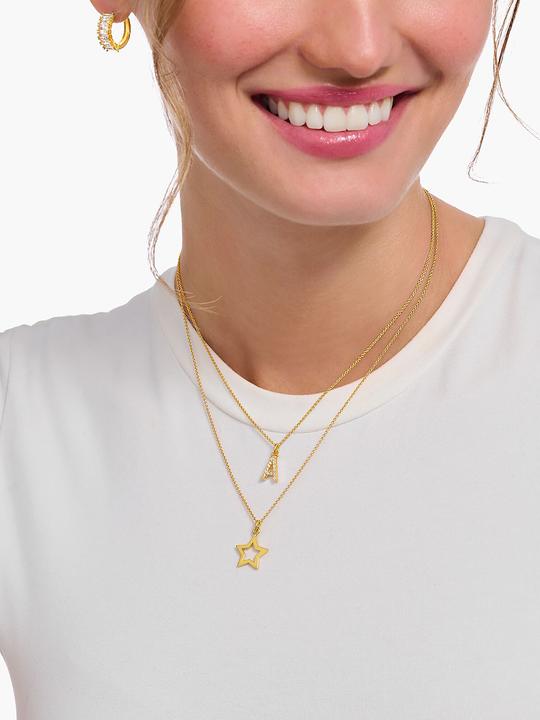 Actual product image Thomas Sabo Chain with gold-plated letter pendant A (925 silver, 38 - 45 cm)