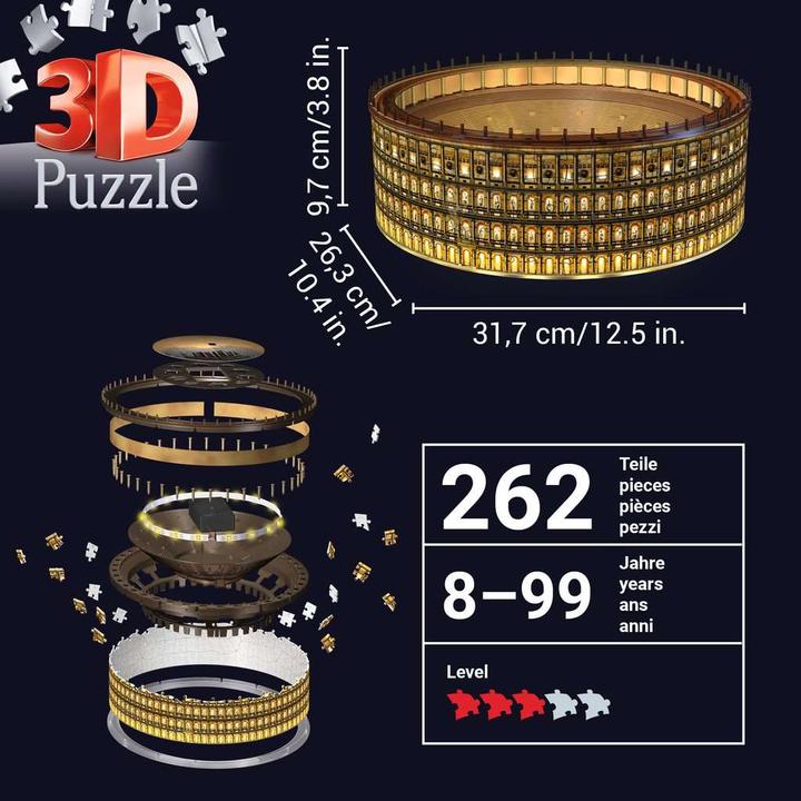 Immagine prodotto Ravensburger 3D Puzzle Colosseo a Roma di notte (216 pezzi)