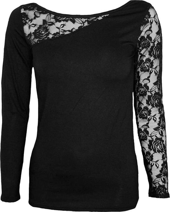Actual product image Spiral Womens/Ladies Lace Shoulder Long-Sleeved Top (L)